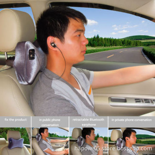 Bluetooth handsfree car phone kit for handling phone call while driving/works as travel pillow